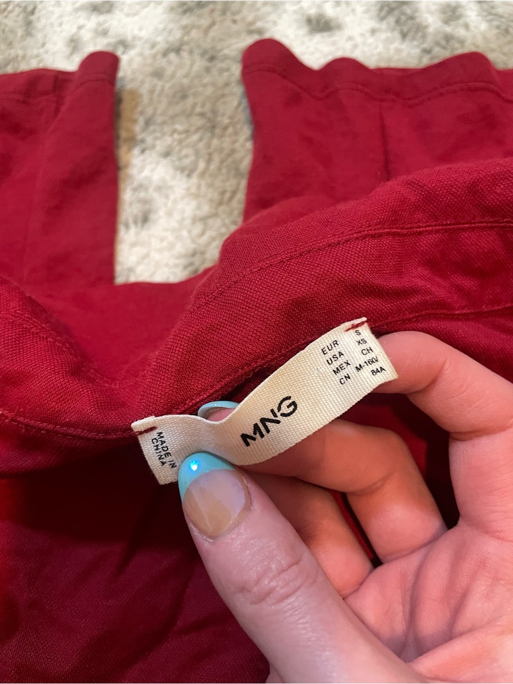 Mango red burgundy belted jumpsuit - Picture 5 of 8